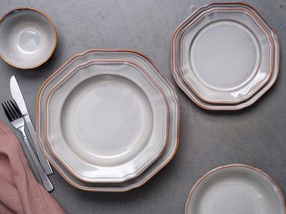 TABLEKRAFT PROVINCIAL VINTAGE PLATE RIM 274x29mm IVORY MIST (*907342*) = PACK OF 3 X EACHES