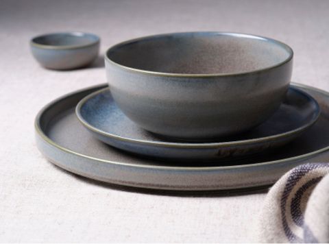 TABLEKRAFT URBAN ROUND RIM PLATE 170x22mm GREYSTONE BLUE (*907811*) = PACK OF 6 X EACHES