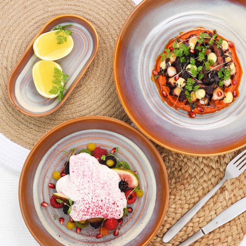 TABLEKRAFT URBAN LOFT OVAL PLATTER 240x137x27mm AUBURN (*907222*) = PACK OF 4 X EACHES