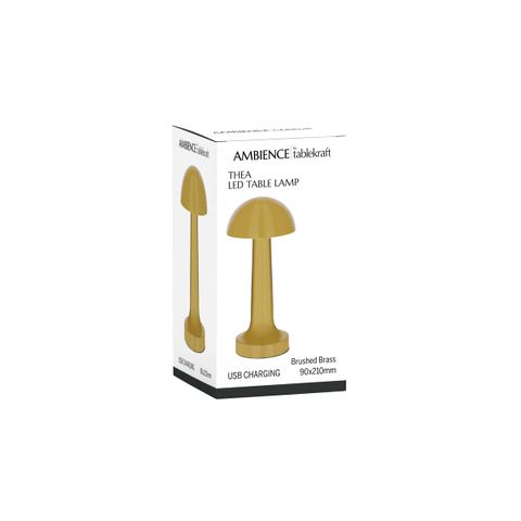 TABLEKRAFT THEA CORDLESS TABLE LAMP LED 90x210mm BRASS (*1000120*) =  1 X EACH