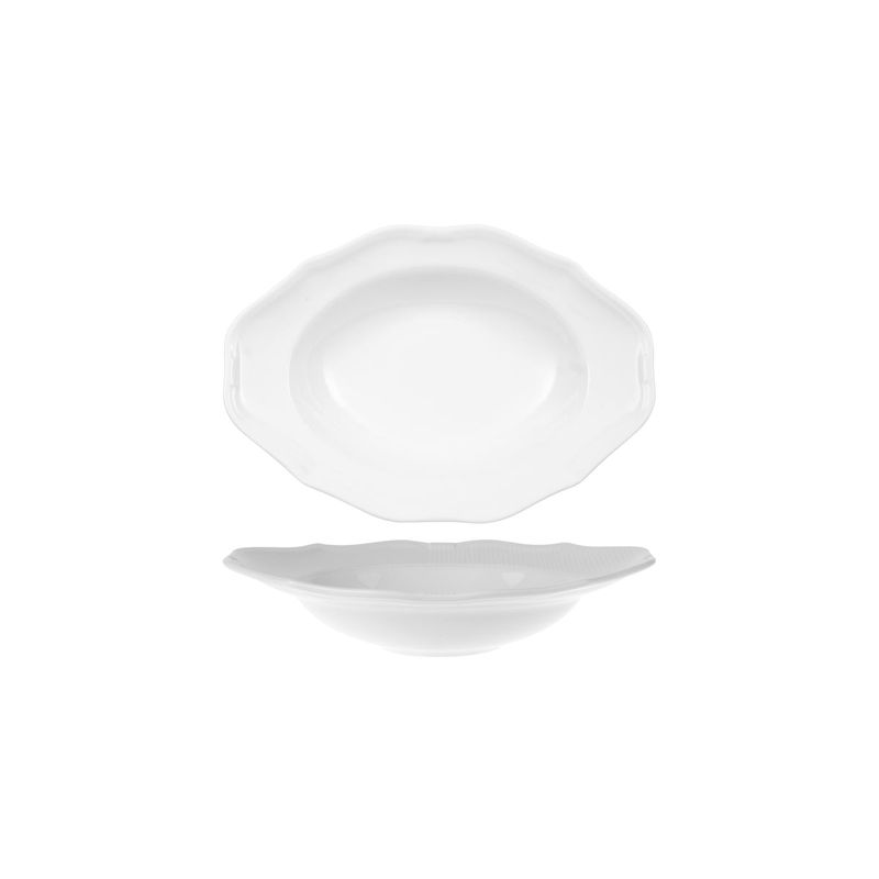 V&B LA SCALA OVAL DEEP PLATE w/RIM 290x210mm, 570ml WHITE (*VB16-3318-2761*) = PACK OF 6 X EACHES