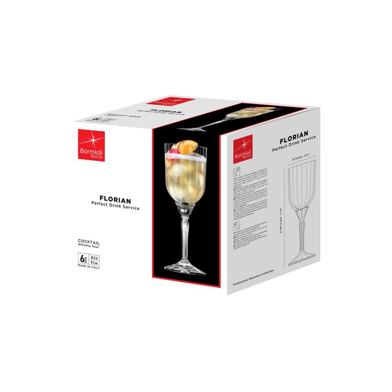 BORMIOLI ROCCO FLORIAN COCKTAIL 245ml CLEAR (1.99414) (*310-482*) = PACK OF 24 X EACHES