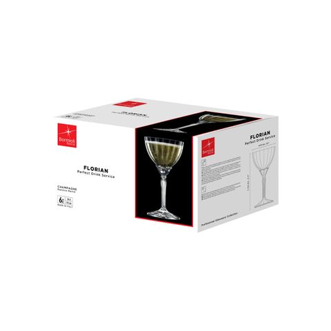 BORMIOLI ROCCO FLORIAN CHAMPAGNE 240ml CLEAR (1.99412) (*310-481*) = PACK OF 12 X EACHES