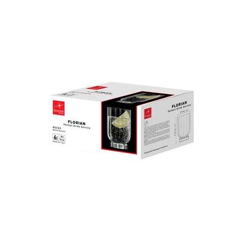 BORMIOLI ROCCO FLORIAN ROCKS 300ml CLEAR (1.99417) (*310-485*) = PACK OF 24 X EACHES