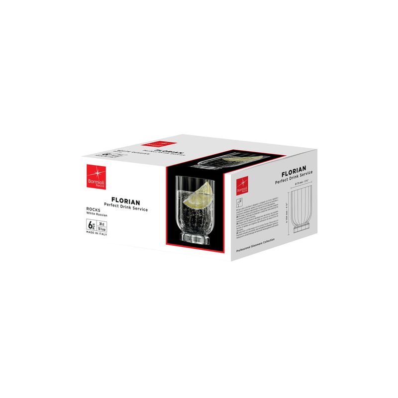 BORMIOLI ROCCO FLORIAN ROCKS 300ml CLEAR (1.99417) (*310-485*) = PACK OF 24 X EACHES
