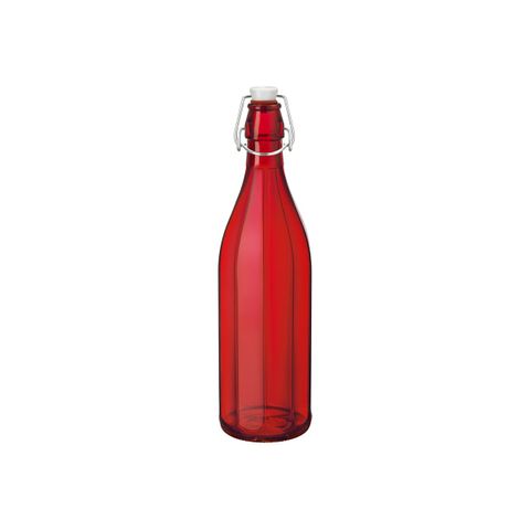 BORMIOLI ROCCO OXFORD BOTTLE w/TOP 1.0lt RED (321589) (*330-160*) = PACK OF 6 X EACHES