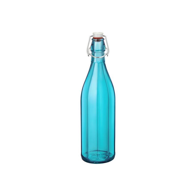 BORMIOLI ROCCO OXFORD BOTTLE w/TOP 1.0lt SKY BLUE (321588) (*330-152*) = PACK OF 6 X EACHES