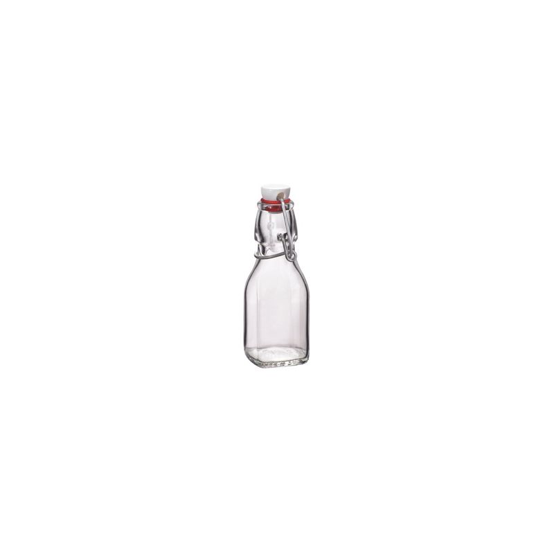 BORMIOLI ROCCO SWING BOTTLE w/WHITE TOP 0.125lt CLR (3.14733 (*330-101*) = PACK OF 20 X EACHES