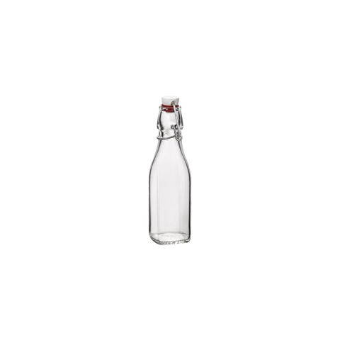 BORMIOLI ROCCO SWING BOTTLE w/WHITE TOP 0.25lt CLR (3.14730) (*330-098*) = PACK OF 28 X EACHES