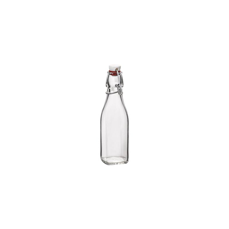 BORMIOLI ROCCO SWING BOTTLE w/WHITE TOP 0.25lt CLR (3.14730) (*330-098*) = PACK OF 28 X EACHES