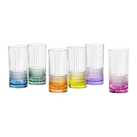 RCR BRILLANTE HIGHBALL 370ml ASSORTED 6PC SET  (27626020206) (*RCR363-661*) = PACK OF 2 X SETS