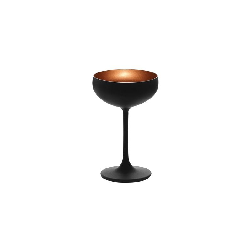 STOLZLE OLYMPIC CHAMPAGNE COUPE 230ml MATT BLACK/BRONZE (*365-407*) = PACK OF 24 X EACHES