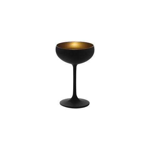 STOLZLE OLYMPIC CHAMPAGNE COUPE 230ml MATT BLACK/GOLD (*365-405*) = PACK OF 24 X EACHES