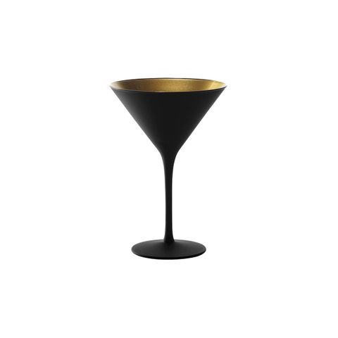 STOLZLE OLYMPIC COCKTAIL GLASS 240ml MATT BLACK/GOLD (*365-400*) = PACK OF 24 X EACHES