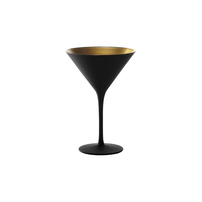 STOLZLE OLYMPIC COCKTAIL GLASS 240ml MATT BLACK/GOLD (*365-400*) = PACK OF 24 X EACHES