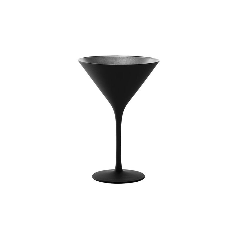 STOLZLE OLYMPIC COCKTAIL GLASS 240ml MATT BLACK/SILVER (*365-401*) = PACK OF 24 X EACHES