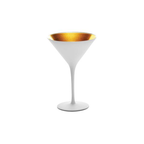 STOLZLE OLYMPIC COCKTAIL GLASS 240ml MATT WHITE/GOLD (*365-420*) = PACK OF 24 X EACHES