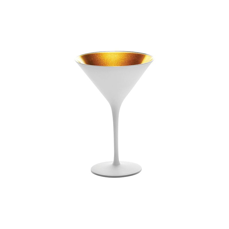 STOLZLE OLYMPIC COCKTAIL GLASS 240ml MATT WHITE/GOLD (*365-420*) = PACK OF 24 X EACHES