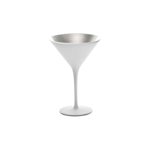 STOLZLE OLYMPIC COCKTAIL GLASS 240ml MATT WHITE/SILVER (*365-421*) = PACK OF 24 X EACHES
