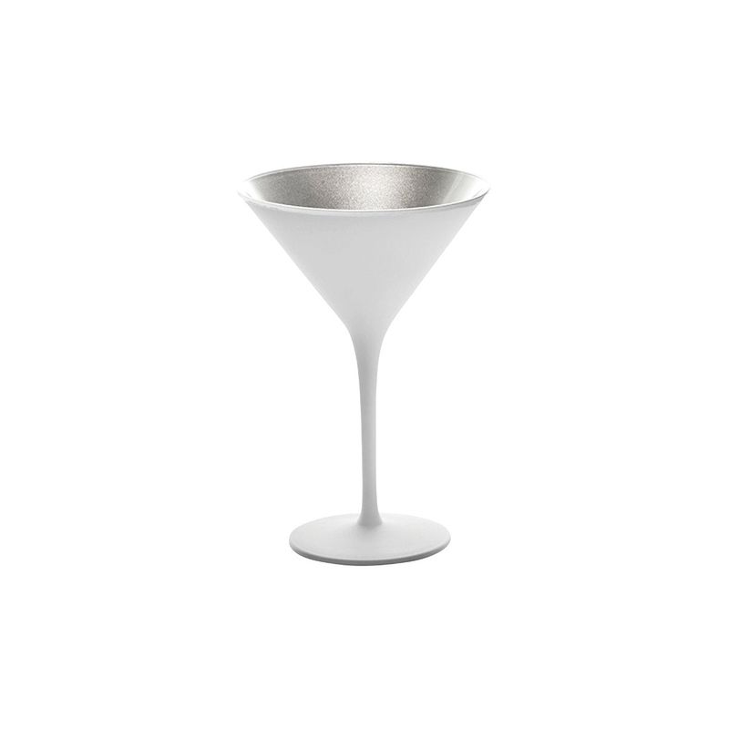 STOLZLE OLYMPIC COCKTAIL GLASS 240ml MATT WHITE/SILVER (*365-421*) = PACK OF 24 X EACHES