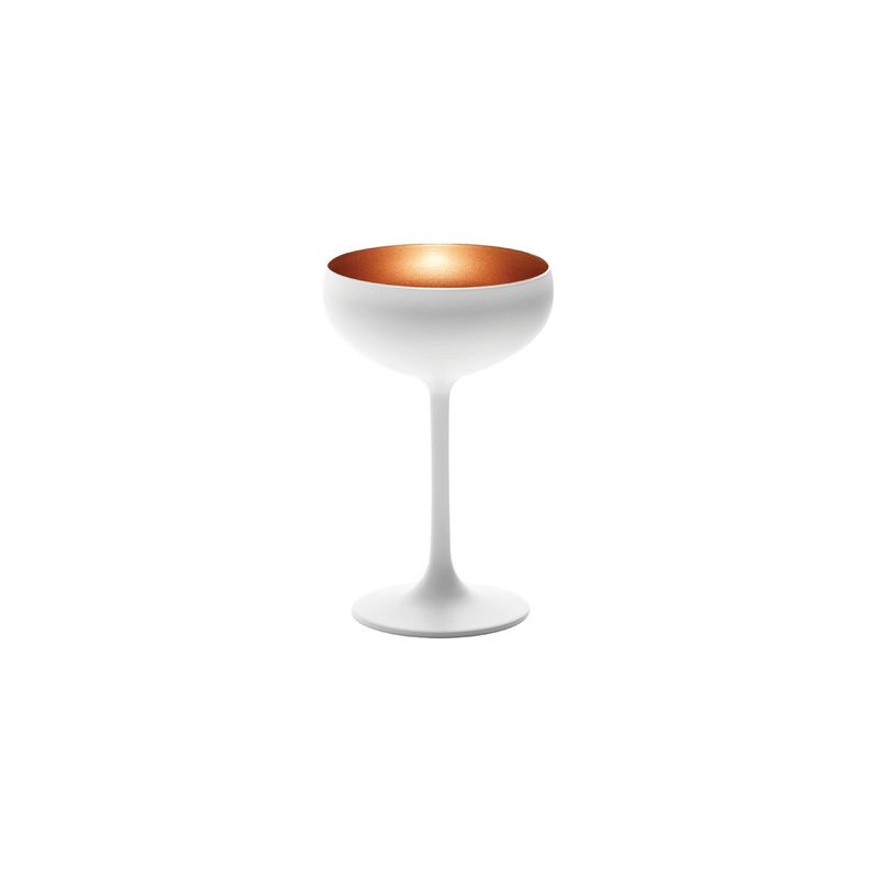 STOLZLE OLYMPIC CHAMPAGNE COUPE 230ml MATT WHITE/BRONZE (*365-432*) = PACK OF 24 X EACHES