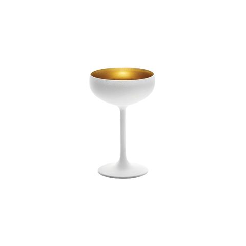 STOLZLE OLYMPIC CHAMPAGNE COUPE 230ml MATT WHITE/GOLD (*365-430*) = PACK OF 24 X EACHES