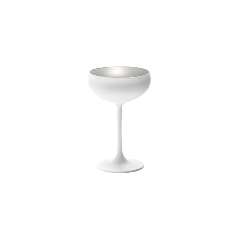 STOLZLE OLYMPIC CHAMPAGNE COUPE 230ml MATT WHITE/SILVER (*365-431*) = PACK OF 24 X EACHES