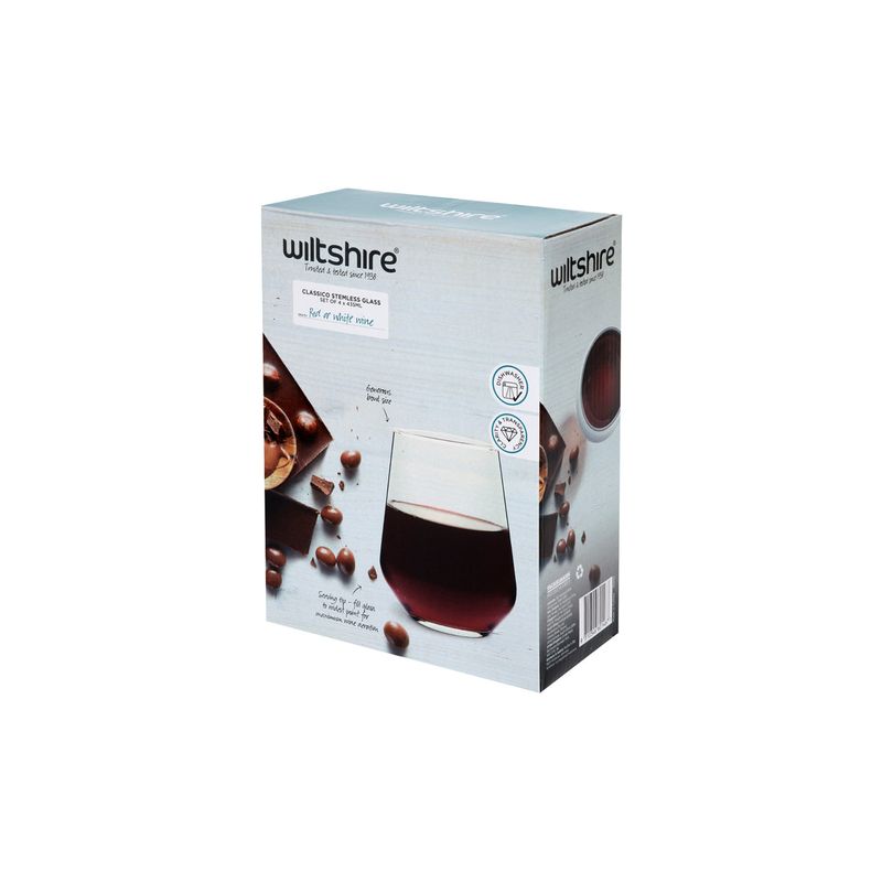 WILTSHIRE CLASSICO STEMLESS 435ml SET OF 4 (*WLT60146*) = PACK OF 4 X SETS
