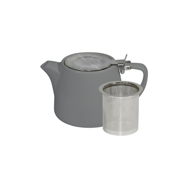 BREW-FRENCH GREY STACKABLE TEAPOT 500ml SS INFUSER/LID (*BW0560*) =  1 X EACH