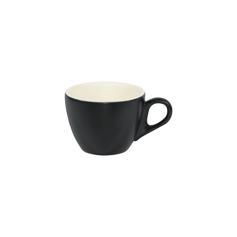 BREW-SMOKE/WHITE MATT LARGE FLAT WHITE  CUP 220ml (*BW0715*) = PACK OF 6 X EACHES