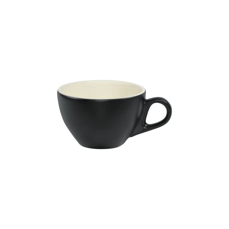 BREW-SMOKE/WHITE MATT CAPPUCCINO CUP 220ml (*BW0730*) = PACK OF 6 X EACHES