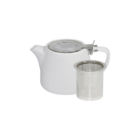 BREW-WHITE STACKABLE TEAPOT 500ml SS INFUSER/LID (*BW2060*) = PACK OF 2 X EACHES