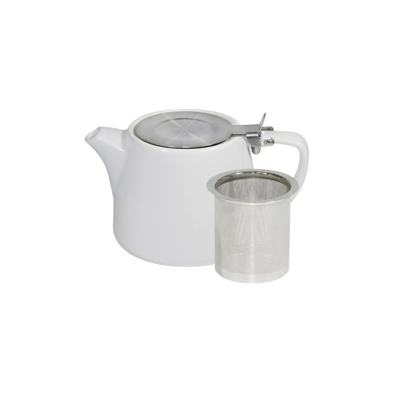 BREW-WHITE STACKABLE TEAPOT 500ml SS INFUSER/LID (*BW2060*) = PACK OF 2 X EACHES