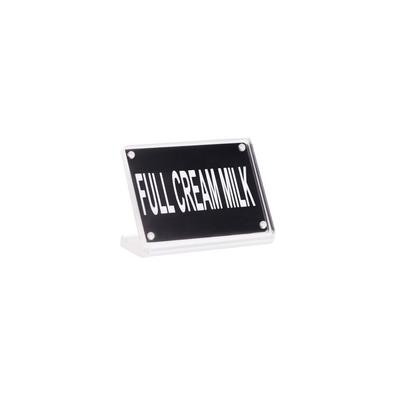 BUFFET SIGN- ACRYLIC w/S/S MAGNET PLATE "FULL CREAM MLK (*81311*) = PACK OF 12 X EACHES