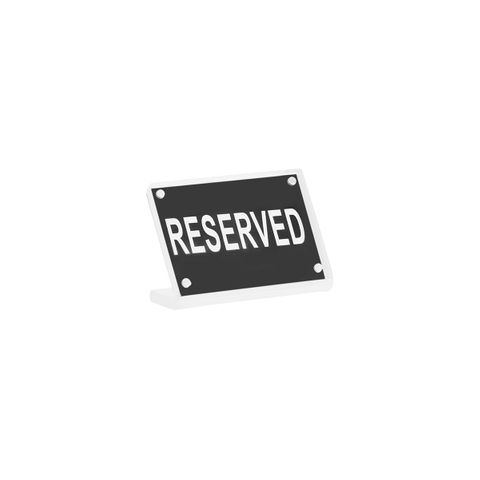 BUFFET SIGN- ACRYLIC w/S/S MAGNET PLATE "RESERVED" (*81300*) = PACK OF 12 X EACHES