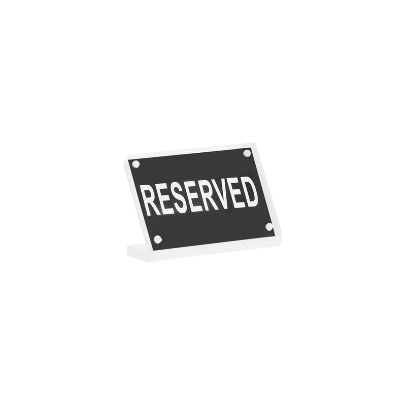 BUFFET SIGN- ACRYLIC w/S/S MAGNET PLATE "RESERVED" (*81300*) = PACK OF 12 X EACHES