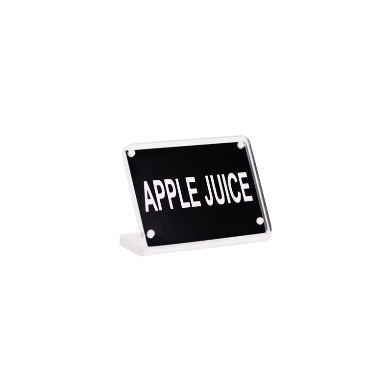 BUFFET SIGN- ACRYLIC w/S/S MAGNET PLATE "APPLE JUICE" (*81323*) = PACK OF 12 X EACHES
