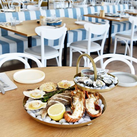 CHEF INOX ROUND 2-TIER SEAFOOD STAND S/S 360x360x240mm BRASS (*06993*) =  1 X EACH