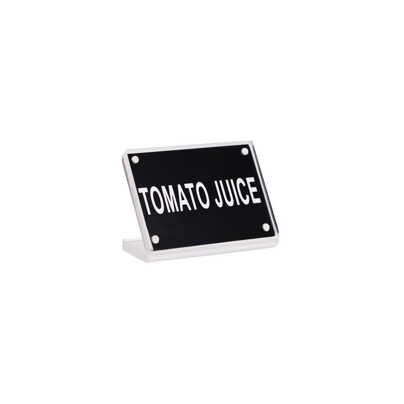 BUFFET SIGN- ACRYLIC w/S/S MAGNET PLATE "TOMATO JUICE" (*81325*) = PACK OF 12 X EACHES