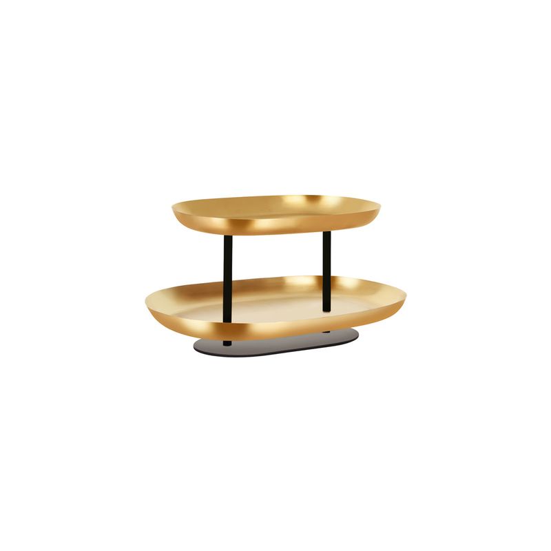 CHEF INOX 2-TIER SEAFOOD STAND SS/IRON 380x260x195mm BRASS (*06991*) =  1 X EACH