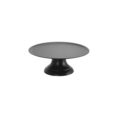 CHEF INOX CAKE PLATE w/STAND POLYCARBONATE 297x110mm BLACK (*04150*) =  1 X SET