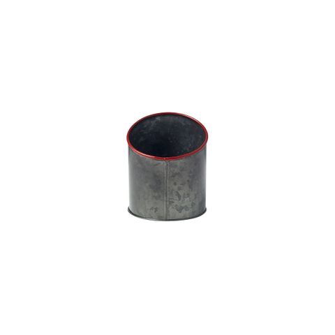 CHEF INOX CONEY IS GALV BLK SLANT POT 120x140mm RED RIM (*78715*) =  1 X EACH