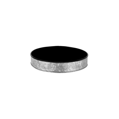 CHEF INOX CONEY IS GALVANISED ROUND TRAY 240x45mm DIPPED BLK (*78676*) =  1 X EACH
