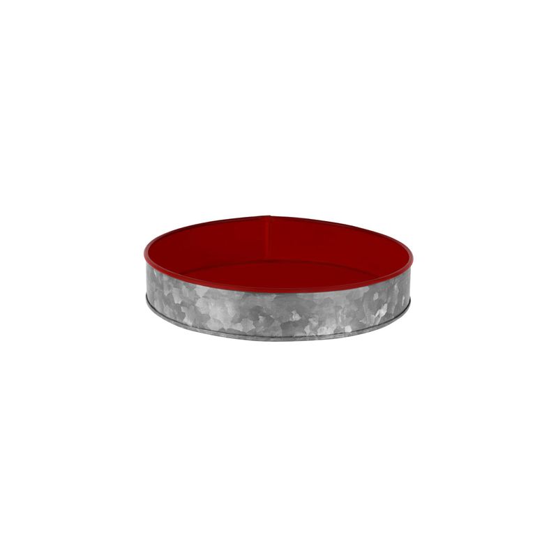 CHEF INOX CONEY IS GALVANISED ROUND TRAY 240x45mm DIPPED RED (*78672*) =  1 X EACH