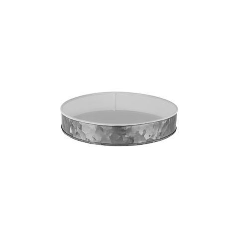 CHEF INOX CONEY IS GALVANISED ROUND TRAY 240x45mm DIPPED WHI (*78674*) =  1 X EACH