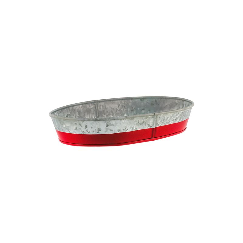 CHEF INOX CONEY IS GALV OVAL TRAY 270x190x45mm DIPPED RED (*78662*) =  1 X EACH
