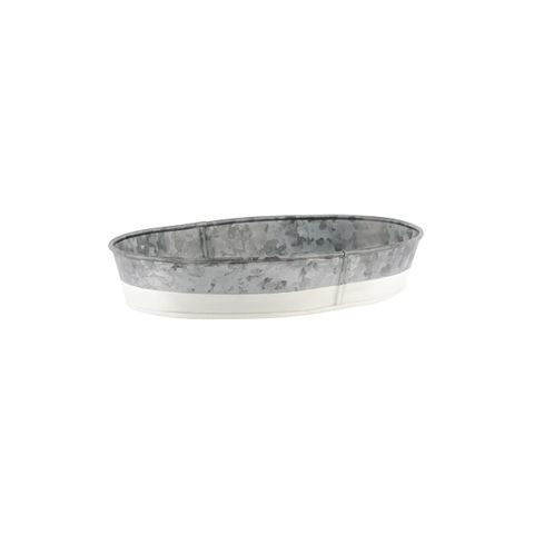 CHEF INOX CONEY IS GALV OVAL TRAY 270x190x45mm DIPPED WHI (*78664*) =  1 X EACH