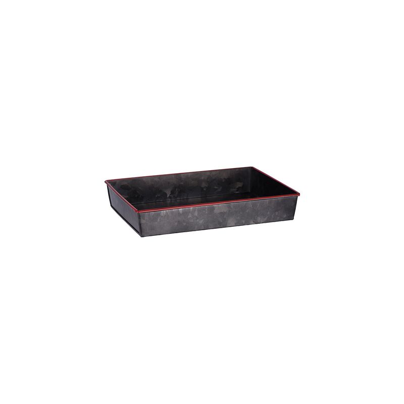 CHEF INOX CONEY IS GALV BLK RECT TRAY FLARE 240x160x40mm RED (*78731*) =  1 X EACH