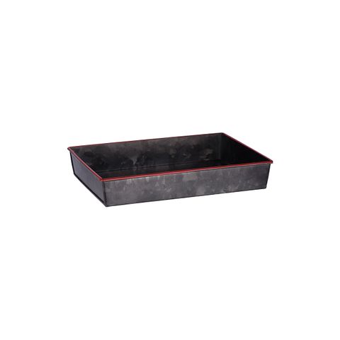 CHEF INOX CONEY IS GALV BLK RECT TRAY FLARE 270x190x45mm RED (*78741*) =  1 X EACH