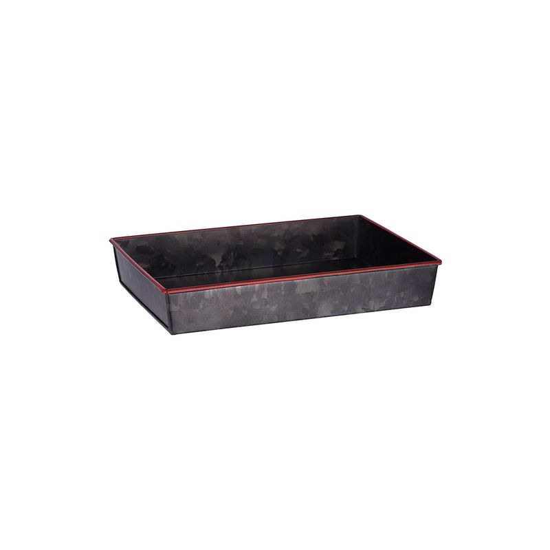 CHEF INOX CONEY IS GALV BLK RECT TRAY FLARE 270x190x45mm RED (*78741*) =  1 X EACH